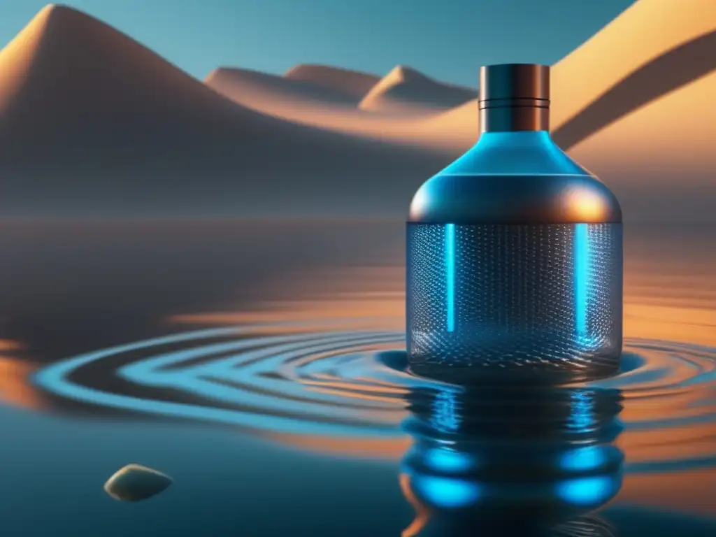 Nanotecnología para la crisis del agua: imagen ultradetallada 8k de purificación de agua con nanotecnología