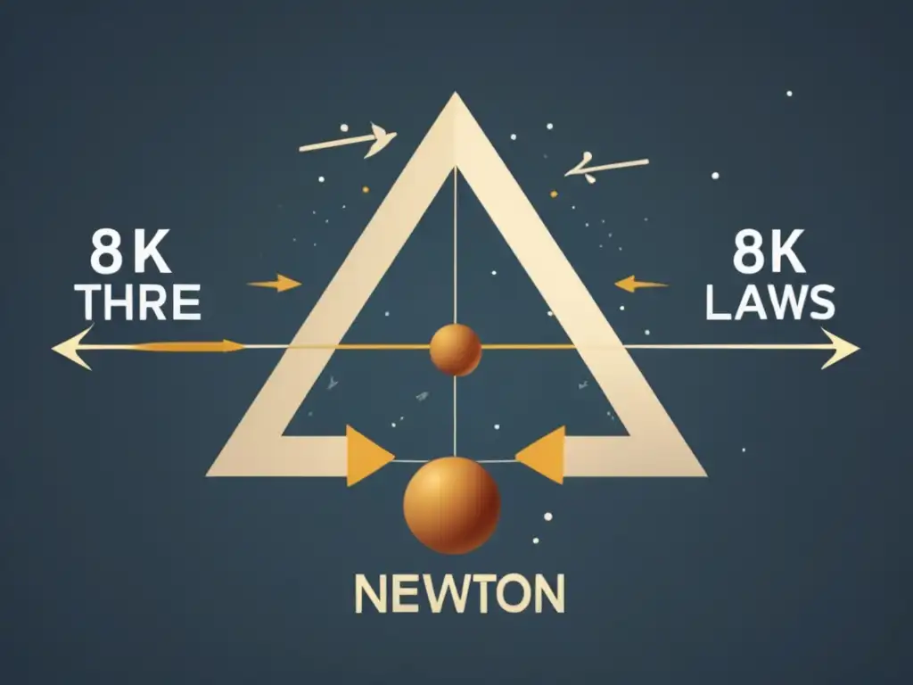 Leyes de Newton explicadas detalladamente: imagen 8k ultradetallada de las tres leyes del movimiento por Isaac Newton