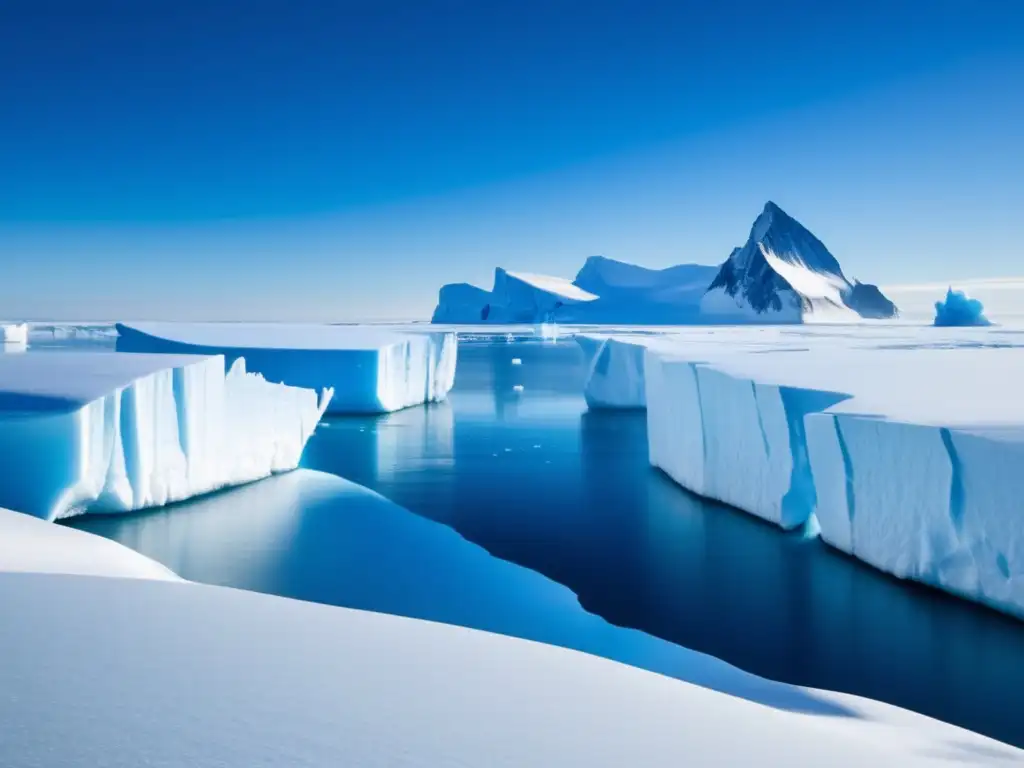 Paisaje helado con icebergs, osos polares y conservación de la biodiversidad en polos #CambioClimático