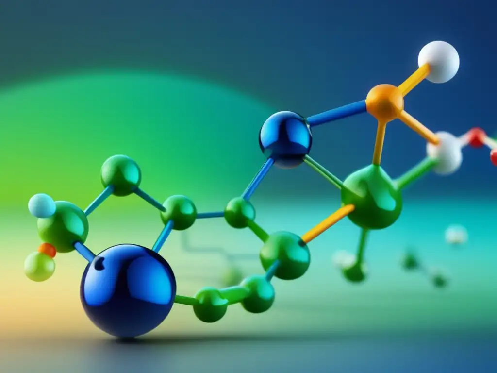 Química orgánica en la industria del plástico: imagen 8k con representación abstracta de compuestos y moléculas interconectadas en vibrantes colores