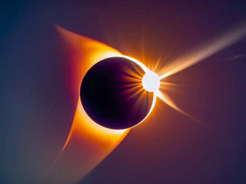 Descubriendo eclipses solares y lunares: imagen 8k de un eclipse solar desde el espacio, con la luna alineada al sol y una corona brillante