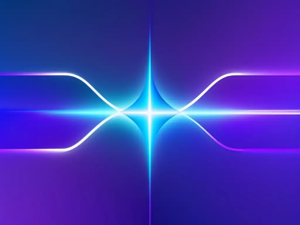 Superposición cuántica en azul y morado Importancia superposición en computación cuántica