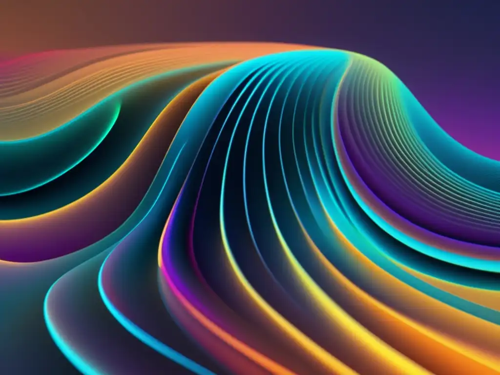 Física ondas superposición concepto: imagen abstracta de ondas superpuestas en colores vibrantes y patrones de interferencia