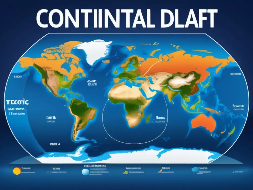 Dinámica de las placas tectónicas: representación 8K de la teoría de la deriva continental y las primeras evidencias de las placas tectónicas