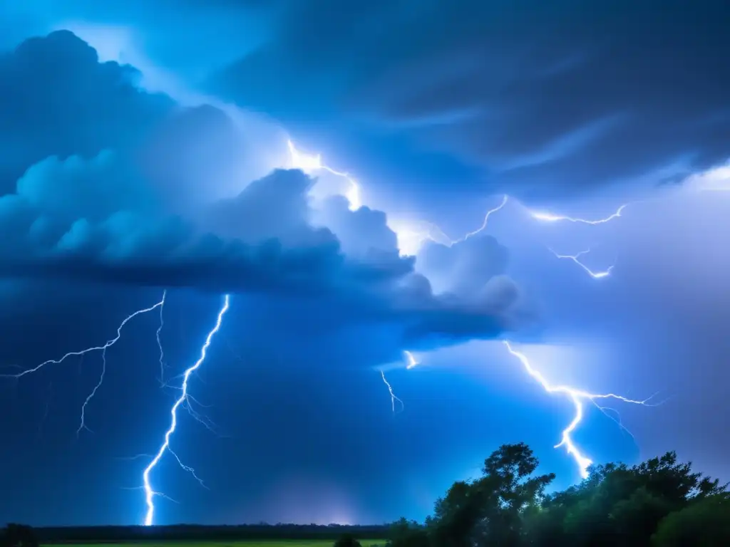 Imagen: Tormenta eléctrica minimalista y abstracta - Fenómenos atmosféricos: tormentas eléctricas