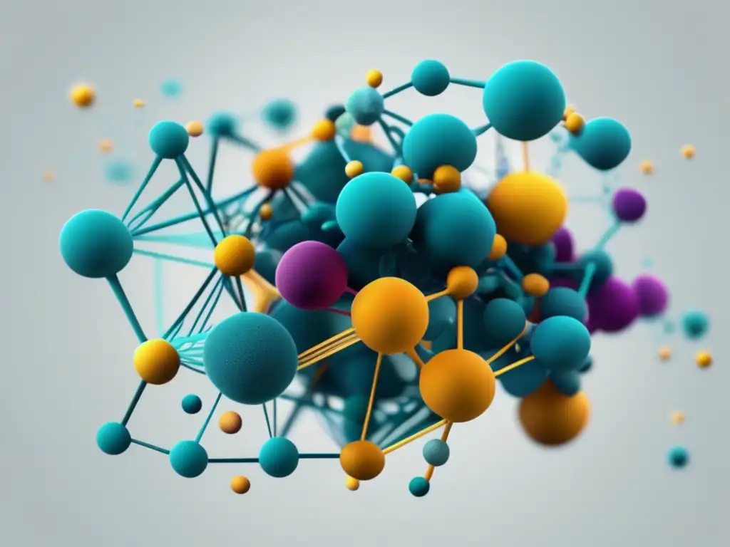 Importancia de la proteómica en biomarcadores: imagen abstracta 8K que representa las complejas relaciones entre proteínas y biomarcadores