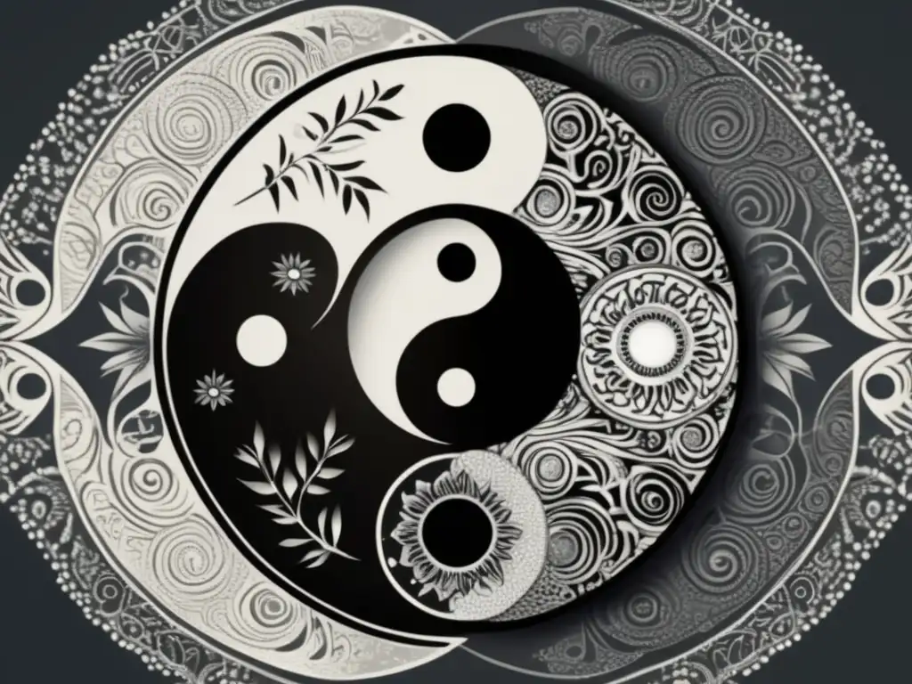 Influencia filosofía oriental en ciencia moderna: Yin Yang equilibrado, detalles intrincados y patrones geométricos