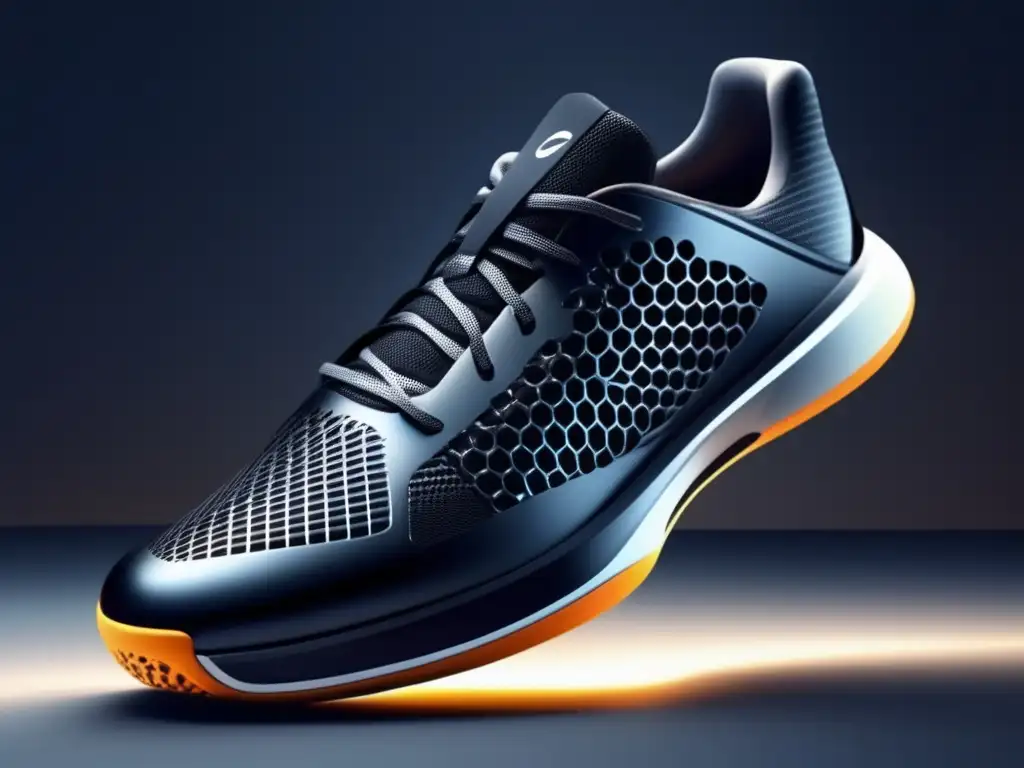 Materiales avanzados en la industria deportiva, imagen minimalista de integración con carbono y textiles inteligentes