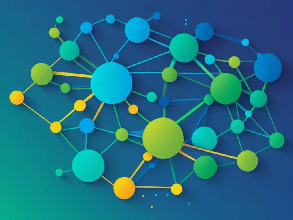 Importancia de Ciencia de Datos en inmunología: red interconectada de nodos y líneas representando análisis y relaciones de datos