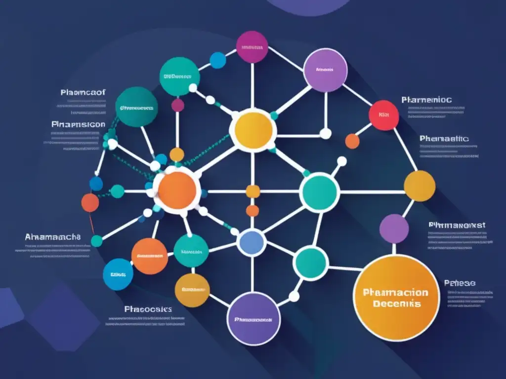 Importancia de la farmacogenómica y su representación abstracta y minimalista con nodos y biomarcadores genéticos