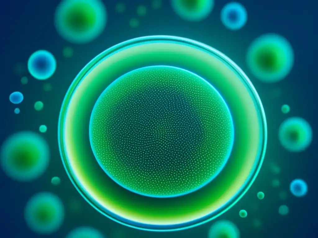 Descubrimiento y uso de antibióticos: Bacteria y antibióticos en un fascinante abstracto azul y verde