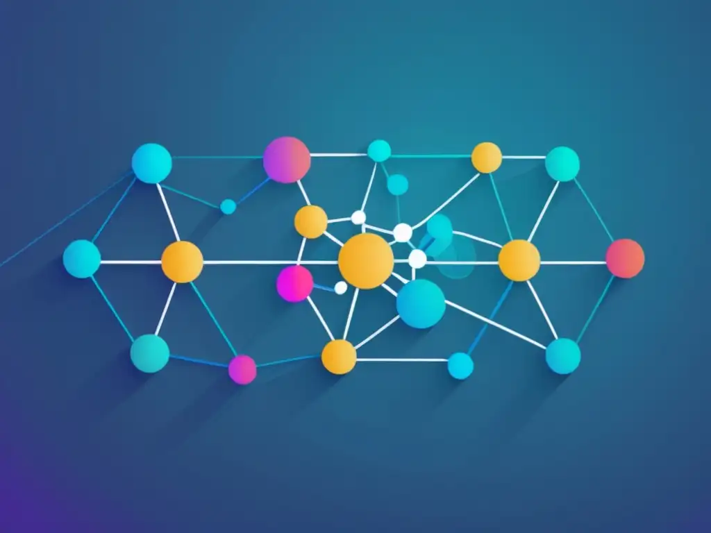 Impacto IA en Robótica Industrial: Red de datos y comunicación en imagen abstracta y minimalista