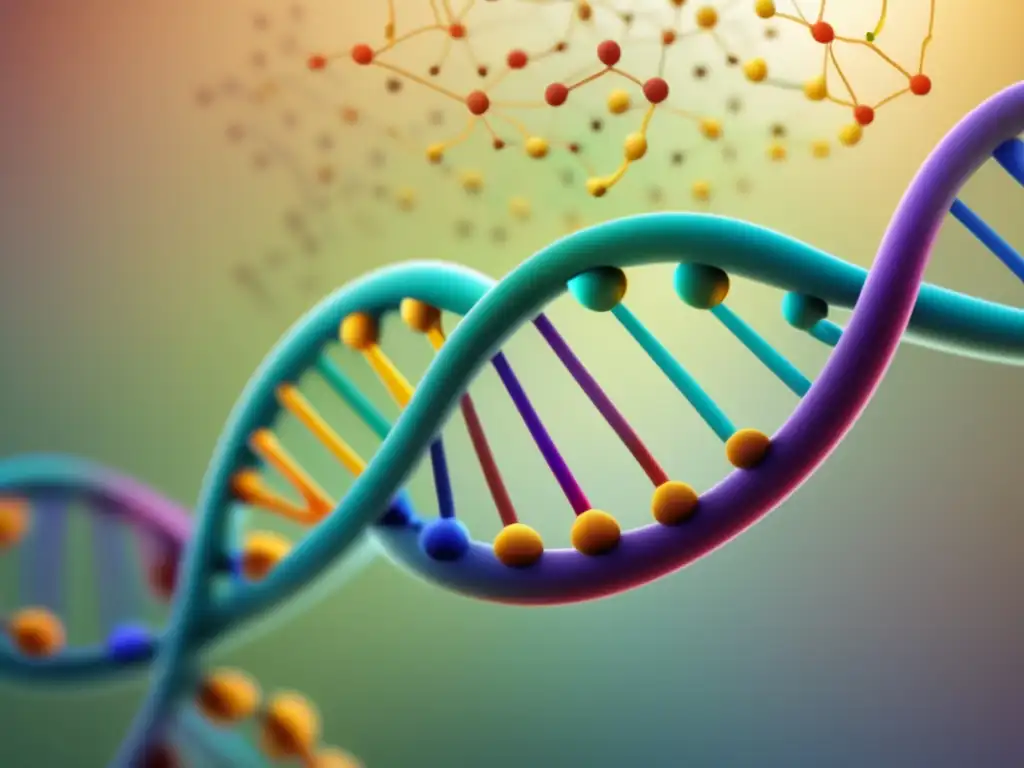 Epigenética, estrés y cambios genéticos: representación abstracta 8k de la interacción compleja y armoniosa entre ellos