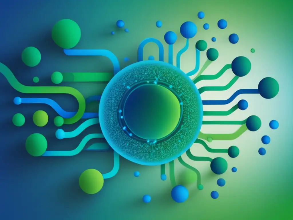 Conexiones complejas: Inmunidad y microbioma Importancia del microbioma en el sistema inmunológico: imagen abstracta simboliza la compleja conexión entre ambos sistemas