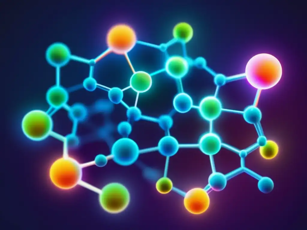 Conexiones Fotoquímica Biología: Estructuras moléculares interconectadas y coloridas, simbolizando las fascinantes conexiones entre fotoquímica y biología