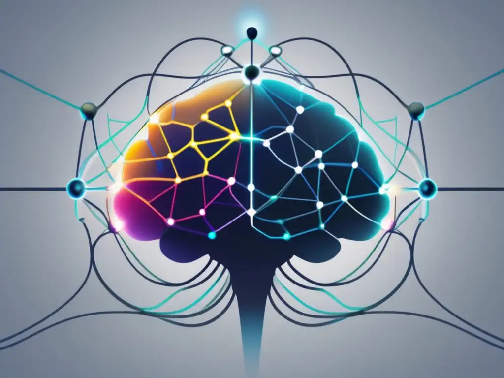 Interfaces neuronales para comunicación con máquinas: imagen abstracta y minimalista que representa el potencial de las interfaces neuronales