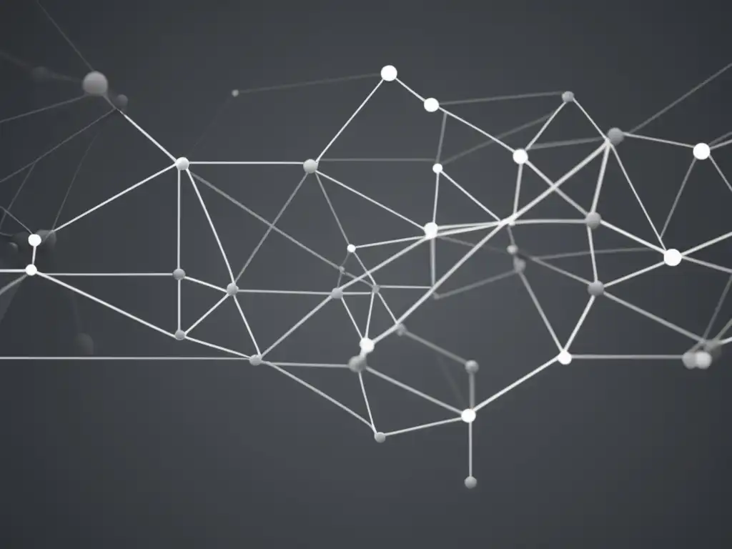 Interpretación datos estadísticos: imagen abstracta 8k con nodos y líneas interconectados en fondo negro