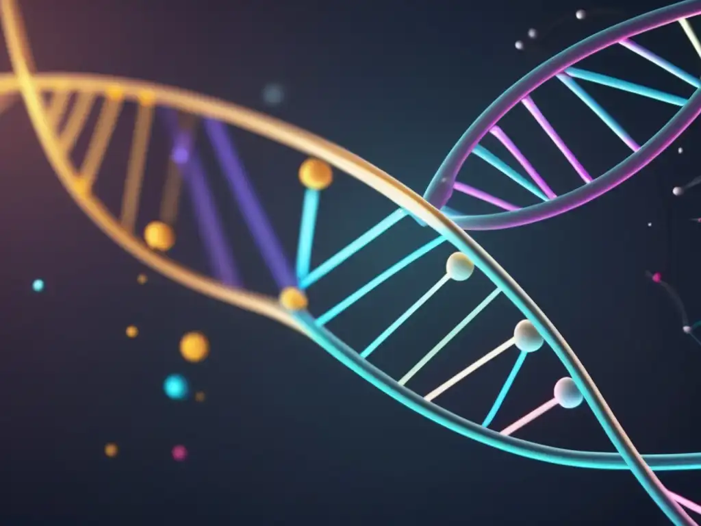 Representación minimalista de la intersección entre biología y física en la medicina moderna con estructuras de ADN y principios de física -