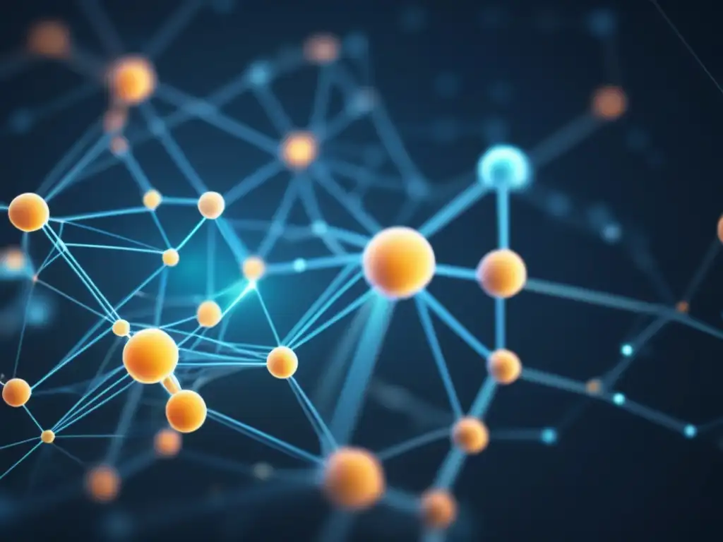 Intersección datos y biología en una imagen 8k ultradetallada de nodos bioinformáticos conectados