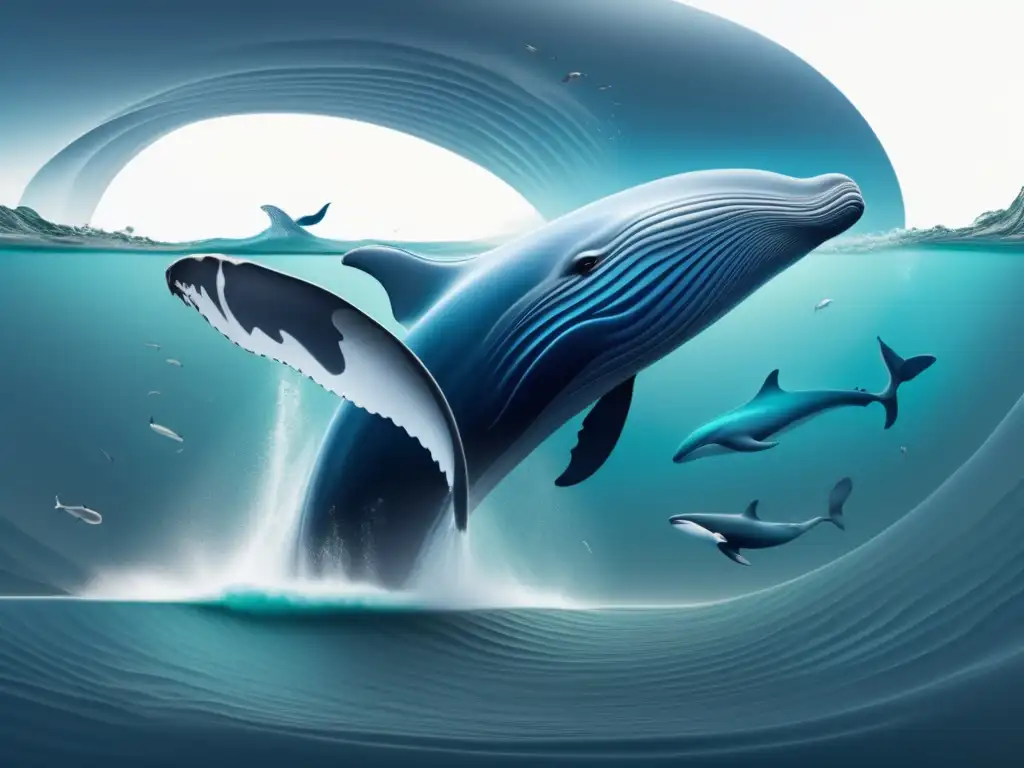 Imagen 8k realista de la importancia de las ballenas en la ecología marina