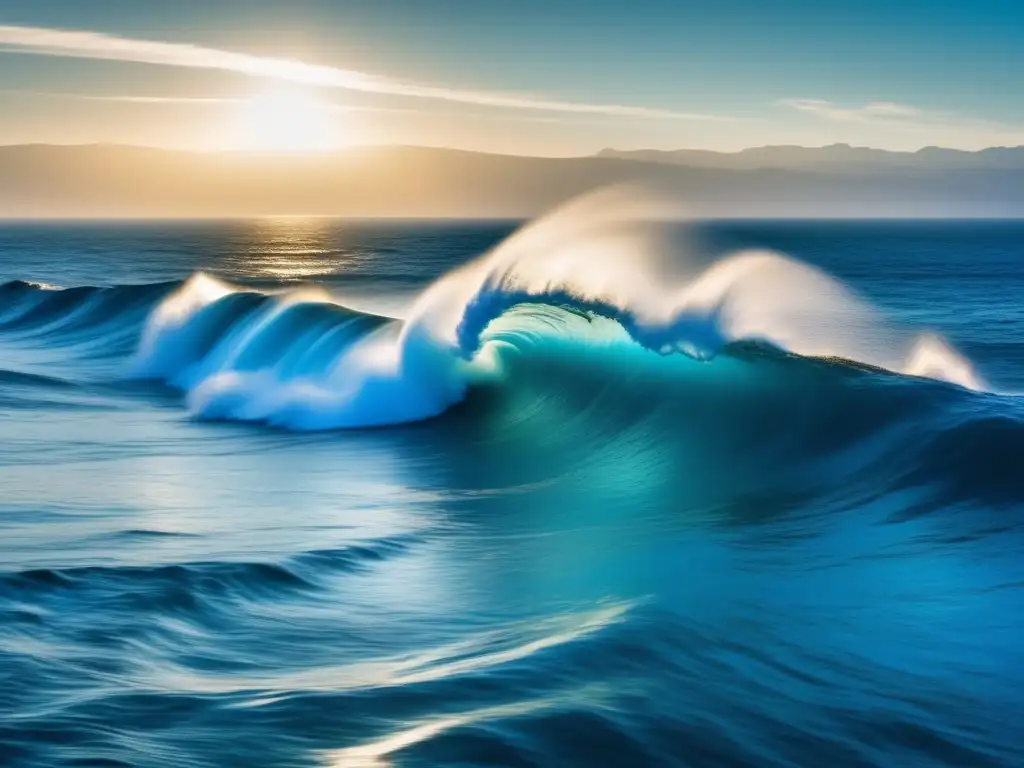 Impresionante paisaje oceánico con olas de mar de fondo comprensión