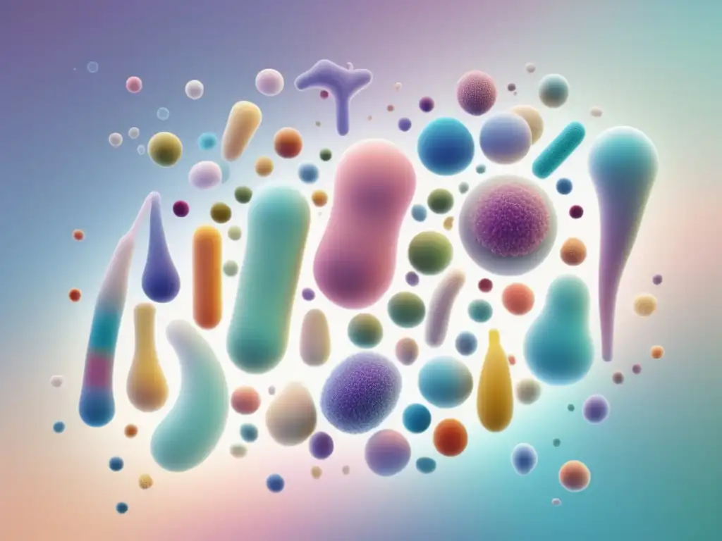 Microbioma humano abstracto Representación abstracta del microbioma humano: diversidad y importancia en el sistema inmunológico