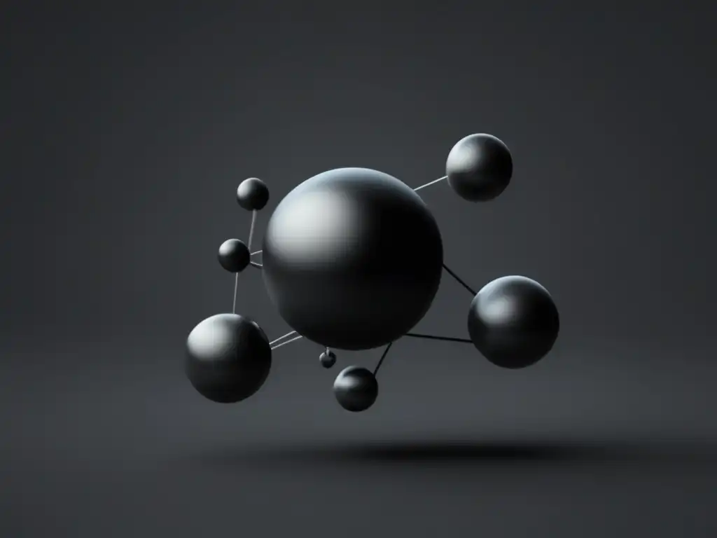 Herramientas para diseñar fármacos eficaces: estructura molecular abstracta con colores vibrantes y líneas conectando las esferas