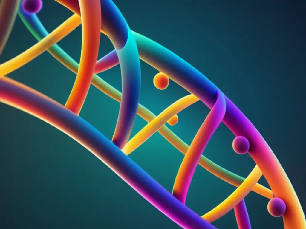 Importancia Química Orgánica en estudio ADN y ARN: imagen 8k detallada de representación abstracta, vibrantes colores y formas geométricas elegantes