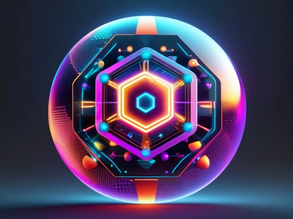 Importancia de la nanotecnología en la IA: imagen 8k con nanobot y geometría abstracta