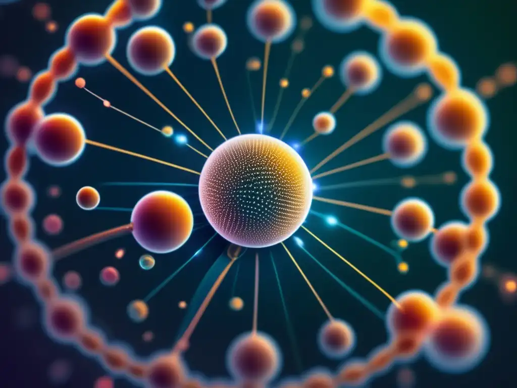 Nanomedicina en fertilidad y reproducción: Red de nanobots delicada y abstracta mejorando células reproductivas