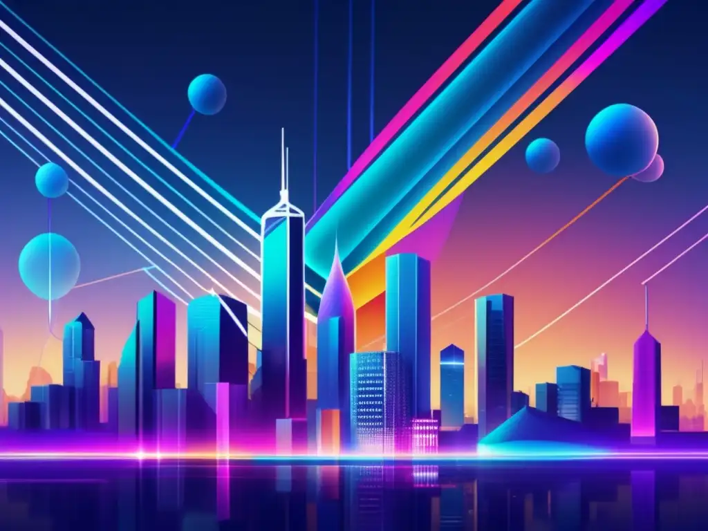 Futurista ciudad nanoquantum Nanotecnología y mecánica cuántica: una conexión revolucionaria