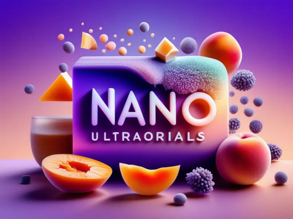 Nanomateriales en la alimentación segura: Imagen 8k ultradetallada con representación abstracta de nanomateriales en comida