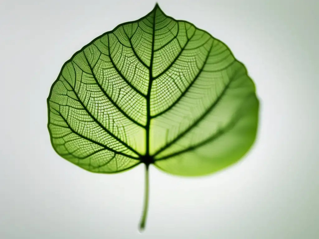 Imagen de hoja verde de nanomateriales, simbolizando fusión de naturaleza y tecnología