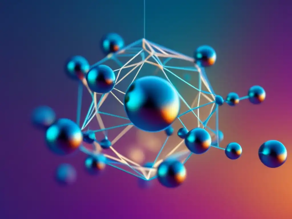 Nanomedicina para vida saludable: Estructura abstracta futurista de nanoestructura en un fondo vibrante degradado