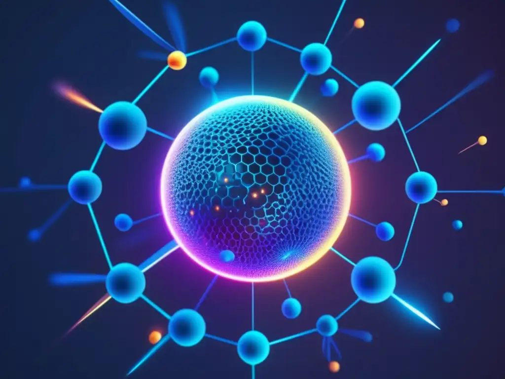 Nanotecnología médica: Redes brillantes y abstractas Nanotecnología en tratamiento enfermedades infecciosas: Imagen ultradetallada en 8k que representa la nanotecnología médica