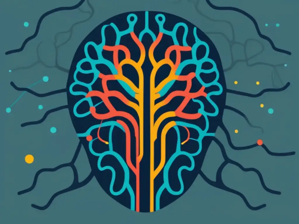 Representación abstracta 8k de la neurobiología del miedo en el cerebro