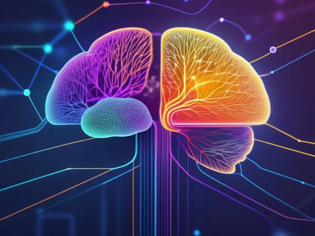 Oportunidades de la Neurociencia Computacional: imagen 8k de redes neuronales y big data, evocando complejidad y potencial