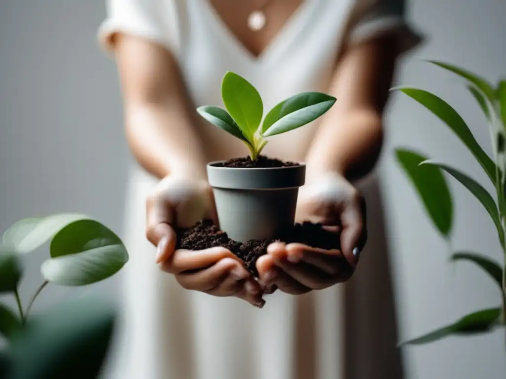 Involucrando a los niños en la conservación de especies: niño sostiene una planta, simbolizando prácticas sostenibles y responsabilidad