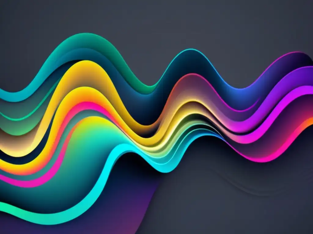 Ondas sonoras y su propagación en imagen minimalista y abstracta con colores vibrantes