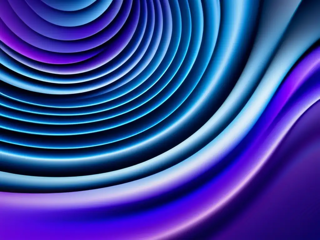 Ondas gravitacionales: observación universo, patrones abstractos en azul y púrpura, movimiento y energía