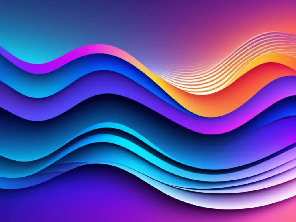 Imagen psicoacústica: ondas de sonido en colores vibrantes y patrones cautivadores