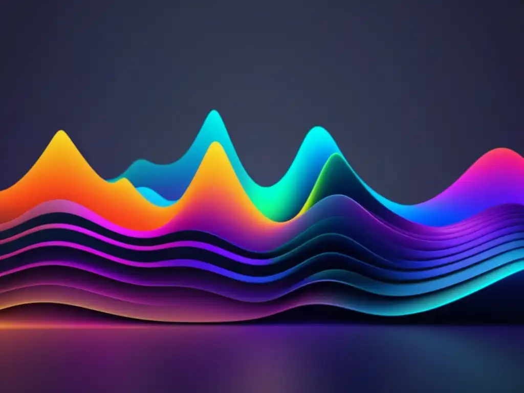 Imagen ultradetallada en 8k de ondas de sonido abstractas y vibrantes, resaltando beneficios de la acústica en medicina