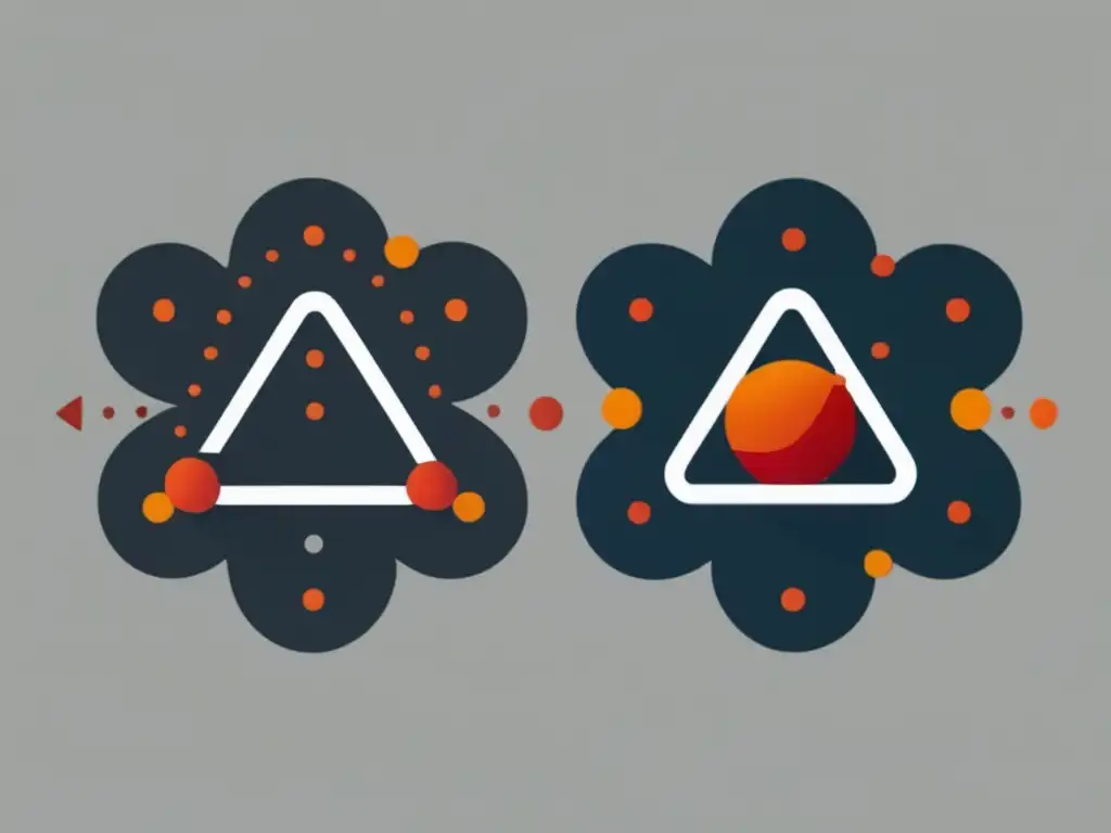 Importancia de oxidación y reducción en química inorgánica: imagen minimalista y abstracta que representa el concepto