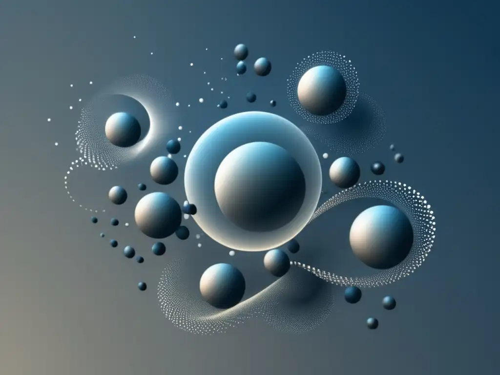 Representación abstracta de partículas en movimiento, simbolizando la importancia de la termodinámica estadística