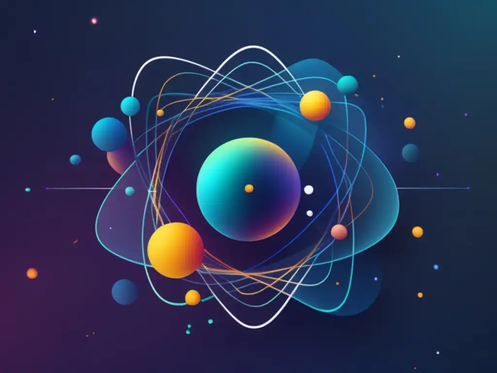 Representación abstracta de la relación entre materia y energía en física de partículas