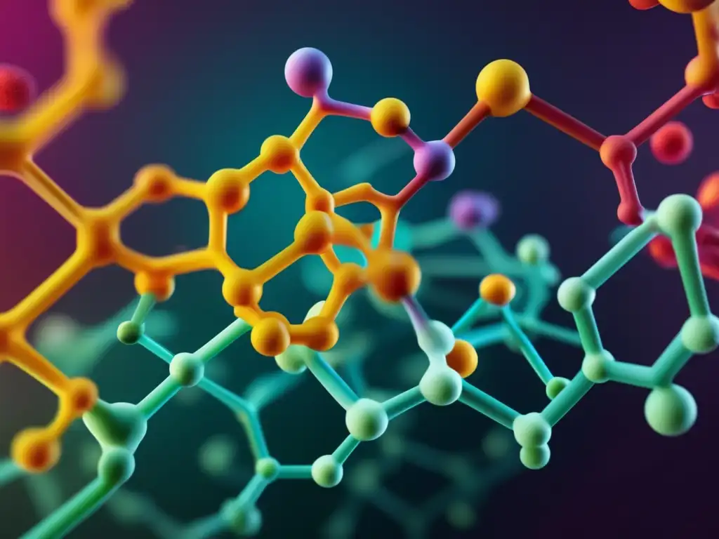 Química orgánica en sabores y fragancias: estructuras químicas interconectadas crean un patrón visualmente cautivador