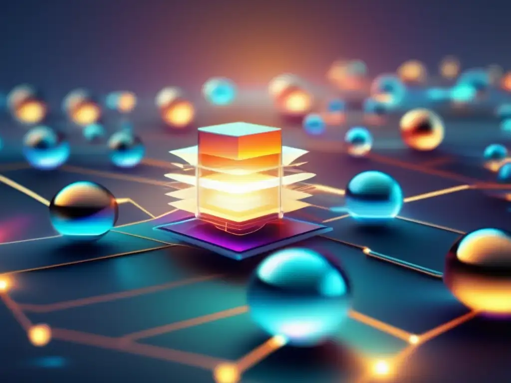 Fotónica en materiales avanzados: Imagen 8k minimalista y abstracta que muestra aplicaciones de la fotónica en materiales avanzados