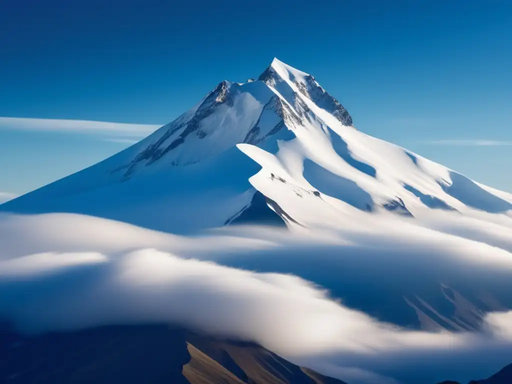 Importancia ecológica de las montañas: Pico nevado majestuoso y abstracto, con pureza y belleza natural