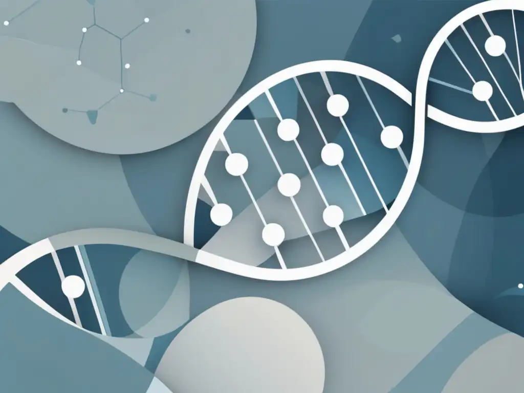 Implicaciones genéticas en la predicción futura: imagen abstracta minimalista que representa la complejidad y misterio de la información genética
