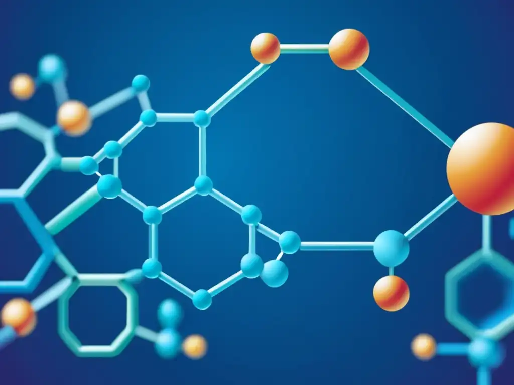 Diseño de fármacos: Creación medicamento con precisión y complejidad en patrón azul vibrante, moléculas y equipamiento de laboratorio